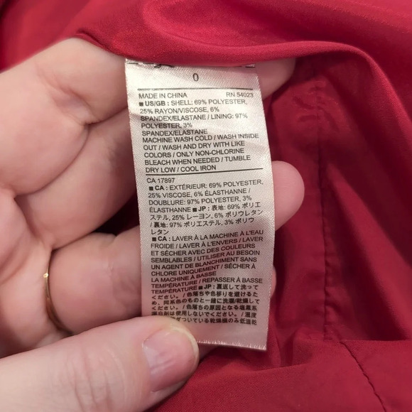 Banana Republic Saucy Red Deep V Sheeth Dress Woman's Zero 0 Formal Date Night - Picture 7 of 7
